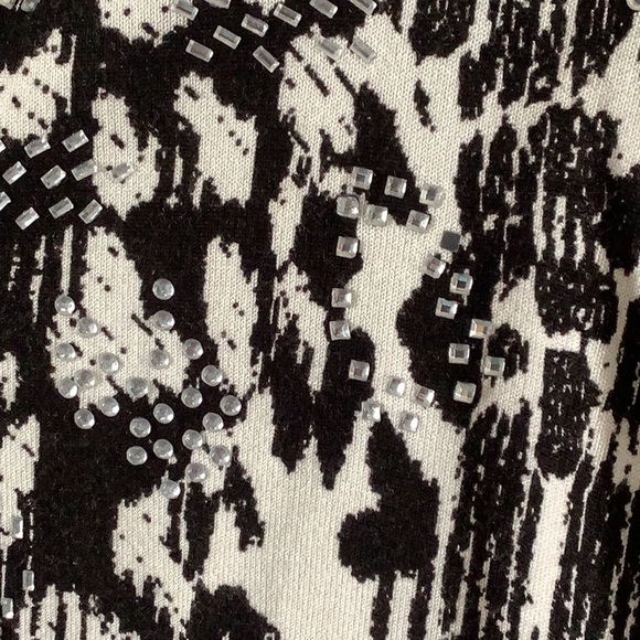PRIMA BELLA cardigan black white with stones button front soft warm size… - Picture 3 of 8